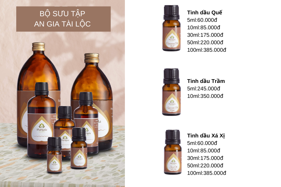 Bộ sư tập tinh dầu thiên nhiên AN GIA TÀI LỘC