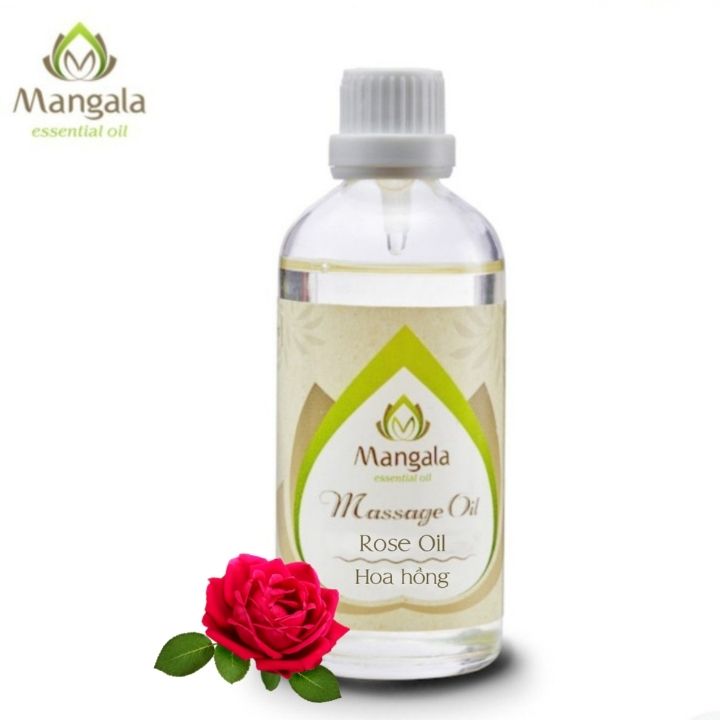 Một sản phẩm được tích hợp với tinh dầu hoa hồng của thương hiệu Mangala
